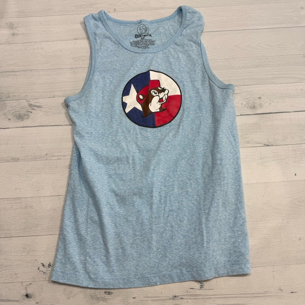Buc-ee's Beaver Texas light blue tank top women's small